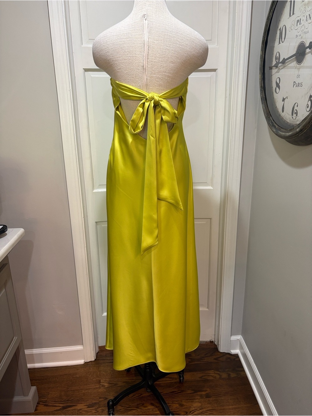 Gianni Bini sz 12 Francesca chartreuse maxi slip dress NWT - Picture 5 of 10